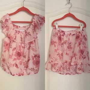 Children’s Place - Girl’s 2 Piece Pink Floral Skirt & Top Set